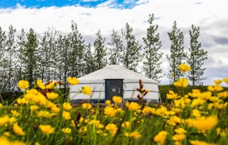 Experience glamping in Iceland while surrounded by nature by staying in Nattura Yurtel.