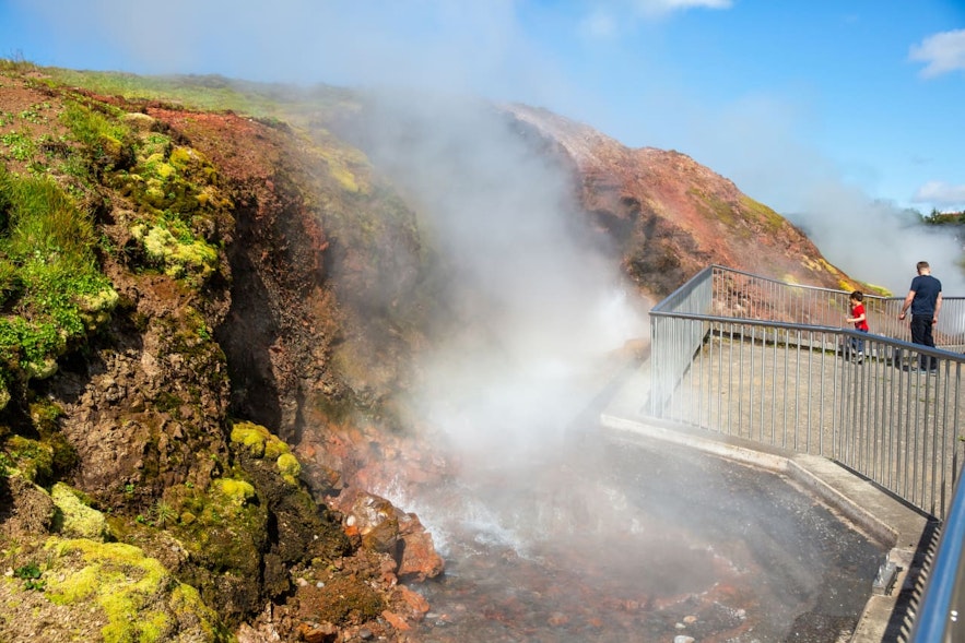 Deildartunguhver geothermal hot spring in West Iceland