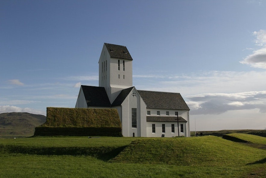 Skalholt kirke på Island er et historisk monument langs Den Gylne Sirkel