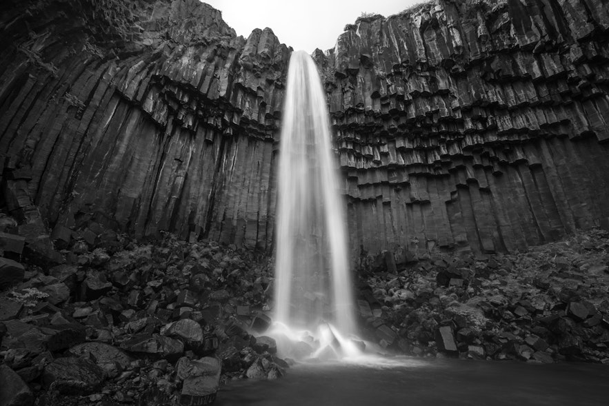 Svartifoss waterfall in the Skaftafell Nature Reserve in Iceland