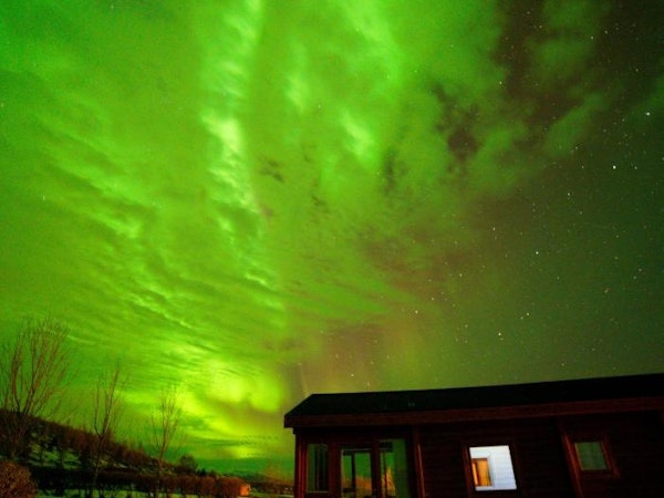Dalasetur’s rural location is an ideal spot for viewing the northern lights in all their glory.