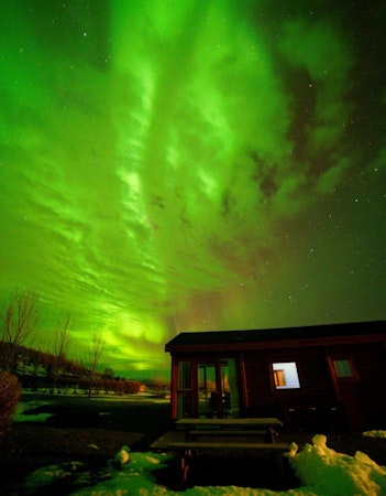 Dalasetur’s rural location is an ideal spot for viewing the northern lights in all their glory.