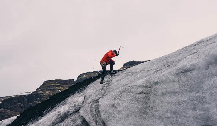 Waterproof pants are handy during glacier hiking tours.