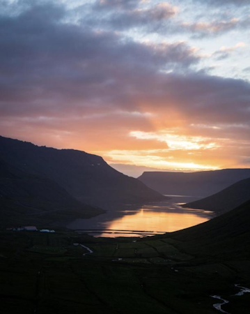 A gorgeous sunset from the Fisherman Guesthouse Sudureyri in the Westfjords.