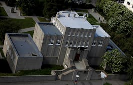 An aerial view of the Einar Jonsson Museum in Reykjavik.