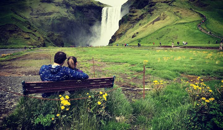 Immerse yourself in the raw power and breathtaking beauty of Skogafoss, one of Iceland's iconic waterfalls.