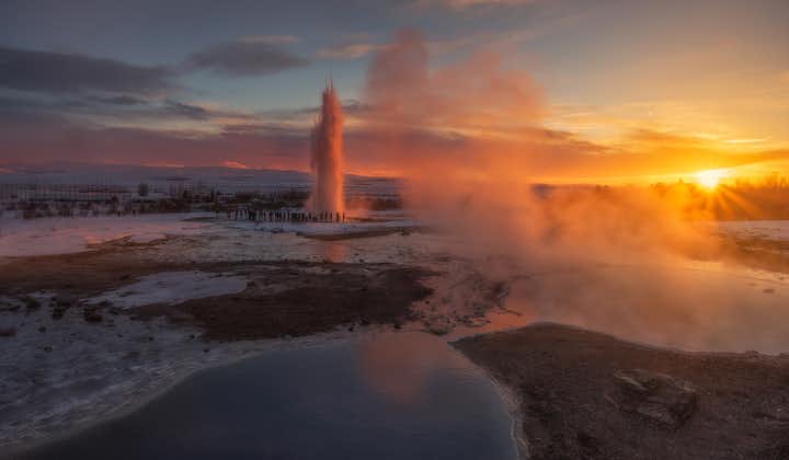 See a spectacular water eruption on Iceland's Geysir geothermal area.
