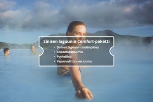 Sinisen laguunin Comfort-lippu on vakiopääsylippu Islannin Sinisen laguunin kylpylään, missä saat silikamutanaamion ja vapaavalintaisen juoman.