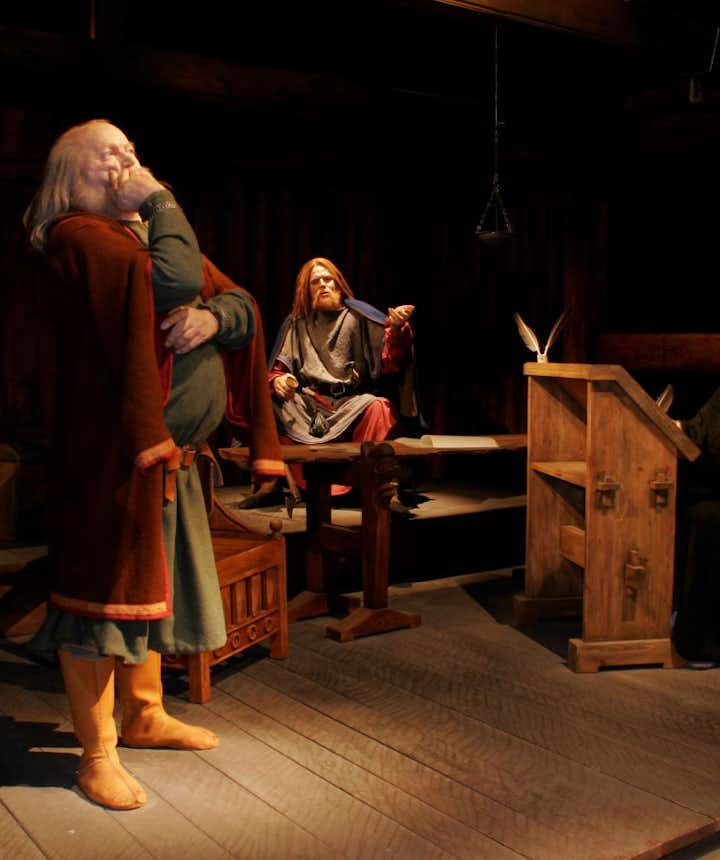 A scene from the Saga Museum exhibition, showing historical figures