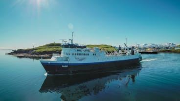 Set sail with the Baldur ferry and enjoy a comfortable journey through the scenic waters of Iceland's Westfjords and Snaefellsnes Peninsula.