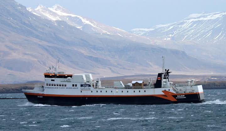 Baldur ferry to Flatey island in West Iceland is large and spacious.