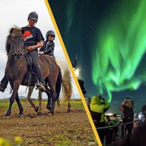 Combination 6 Hour Horse Riding & Northern Lights Hunting by Boat with Transfer from Reykjavik