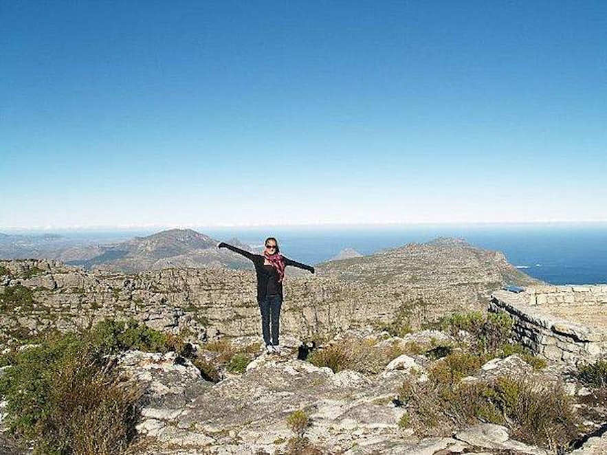 on top of Table Mountain in Cape Town, South Africa